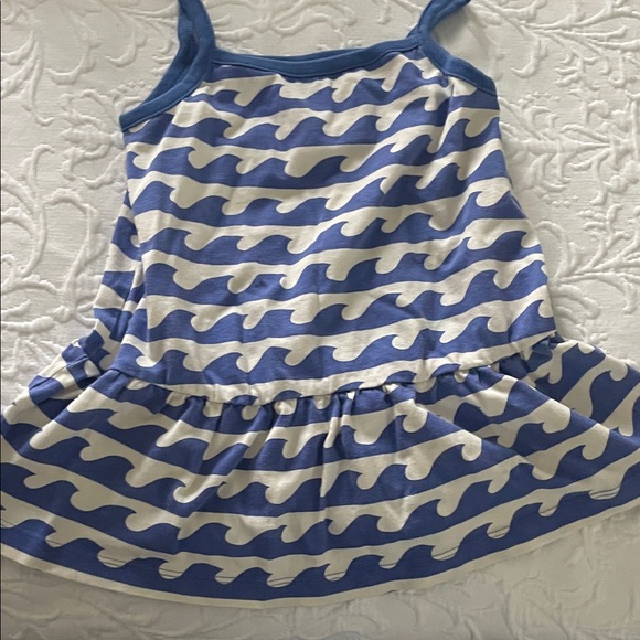 Hanna Andersson Blue and White Wave Ruffle Tank dress - Picture 3 of 3